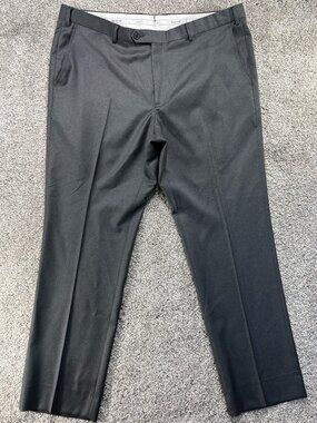 Santorelli Made In Italy Loro Piana 100% Wool Super 110s Gray Trousers W42